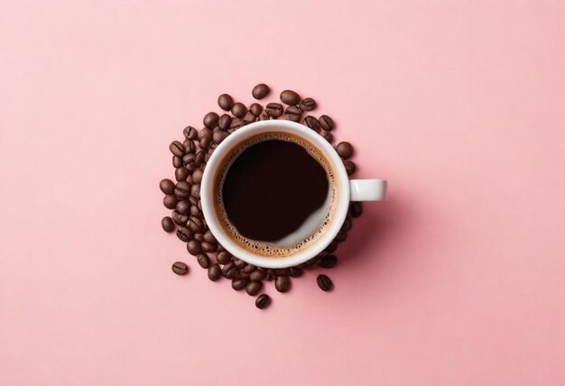 una taza de café con un capuchino blanco en ella