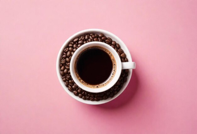 una taza de café con un capuchino blanco en ella