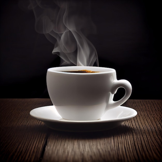 Taza de café capuchino con olor a café Ilustración Generativa AI