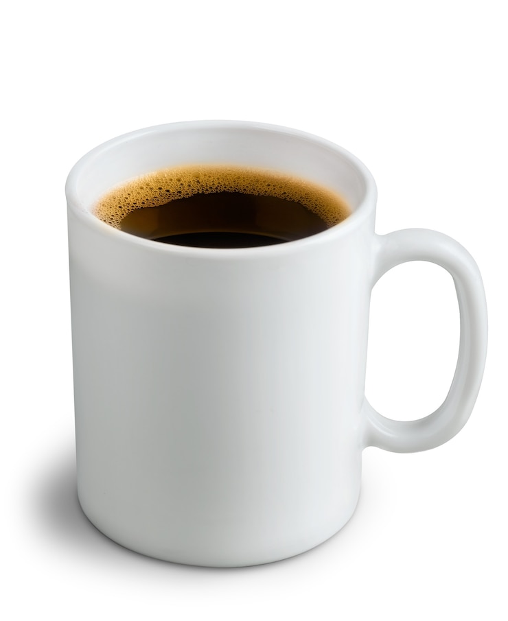 Foto taza de café de cerámica blanca. aislado en un blanco