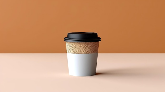 Taza de café desechable de papel blanco para bebidas calientes