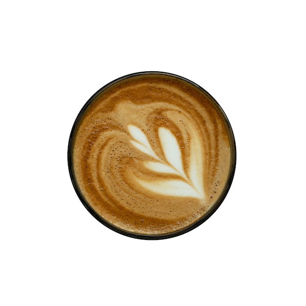 Una taza de café con un diseño en el borde.