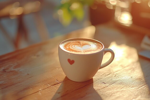 Una taza de café con una escritura especial.