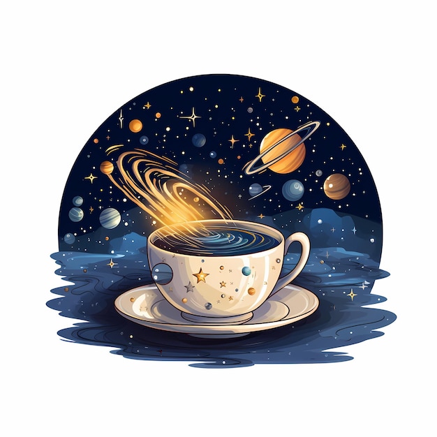 Una taza de café con espacio