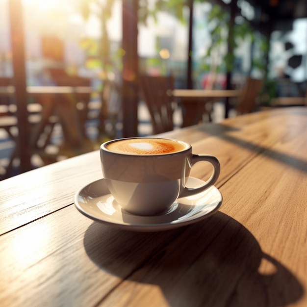 Una taza de café con espuma encima