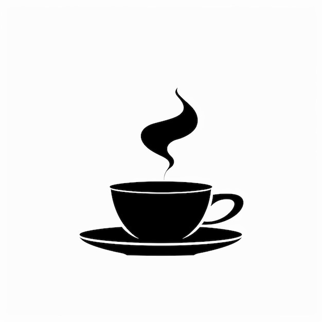 una taza de café está en un platillo con un humo saliendo de él