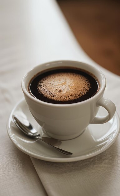 Foto una taza de café con una flor en la parte superior