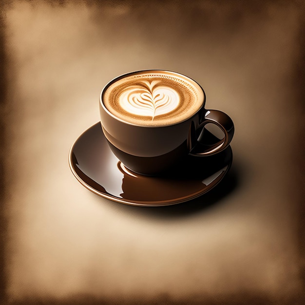 Una taza de café con forma de corazón en el borde.