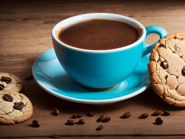 Taza de café con galletas