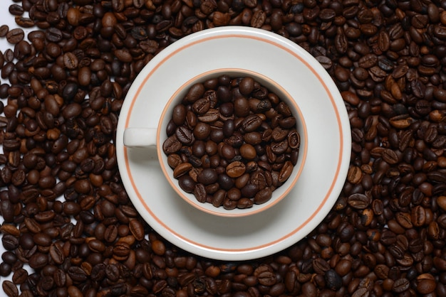 Taza de café en grano