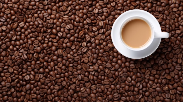 Taza de café y granos de café Generada por una red neuronal de IA