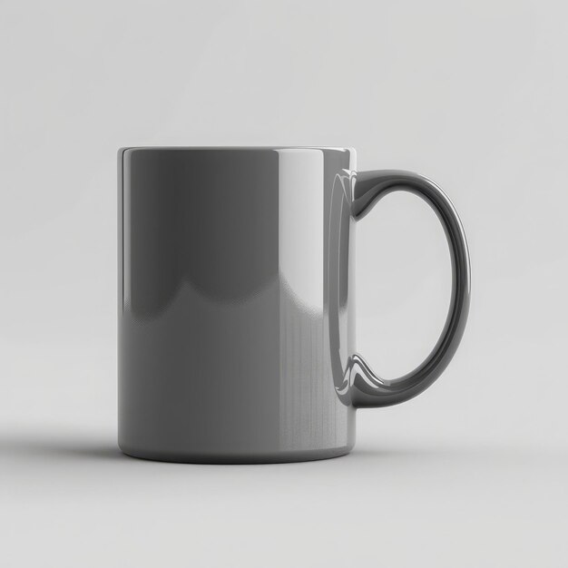 Foto taza de café gris para maqueta sobre fondo oscuro maqueta y espacio de copia