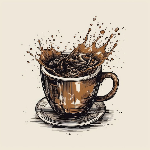 una taza de café ilustración vectorial