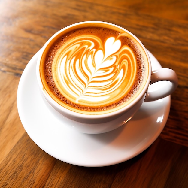 taza de café latte generada por la IA