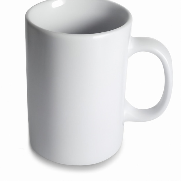 Una taza de café con leche sobre un fondo blanco.