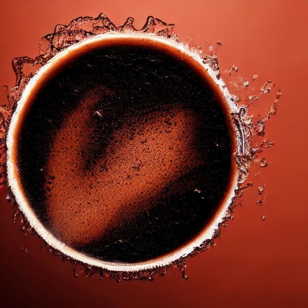 Una taza de café con un líquido negro en ella