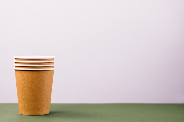 Taza de café para llevar ecológica desechable con espacio de copia