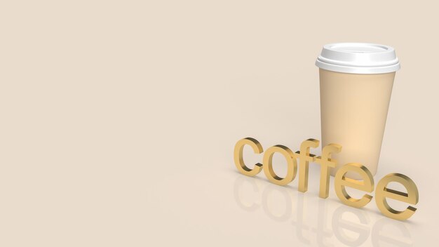 La taza de café para llevar para la representación 3d del concepto de bebida caliente