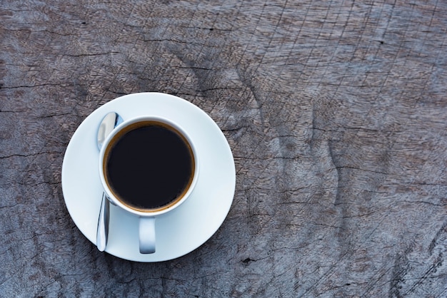 Taza de café en madera