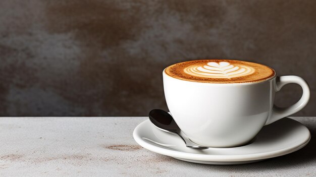 taza de café en la mesa con espacio para copiar