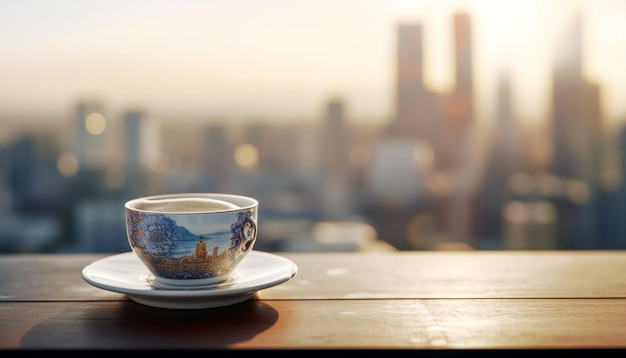 Taza de café en la mesa taza de café IA generativa