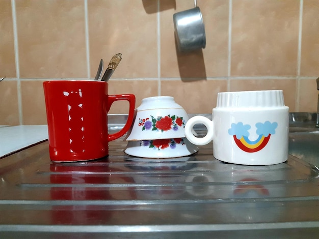 Foto taza de café en la mesa