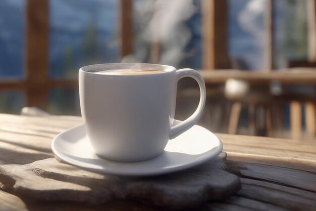 Taza de café modelo de taza de café blanca para el diseño