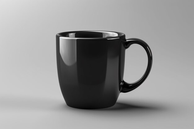 Taza de café negro aislada sobre fondo blanco ilustración 3d