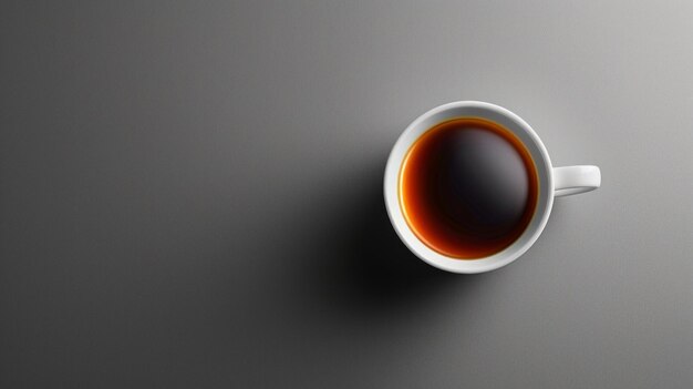 Una taza de café negro elegantemente simple enmarcado contra la pureza de un fondo blanco un enfoque en la esencia del café AI Generative