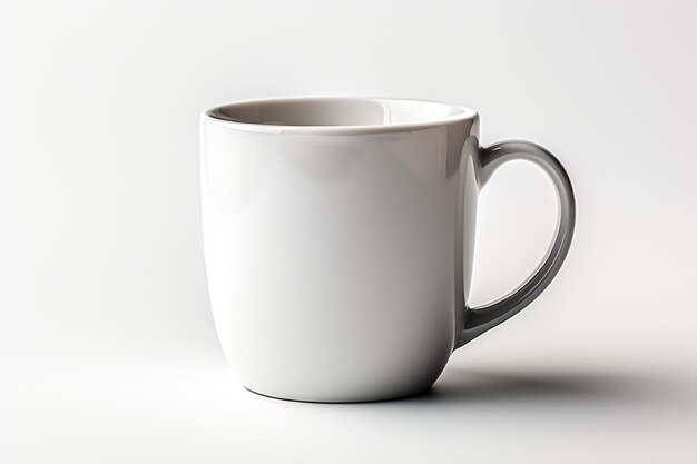 Taza de café o té blanca vacía aislada sobre un fondo blanco