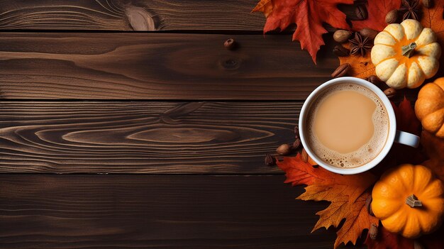 Taza de café de otoño