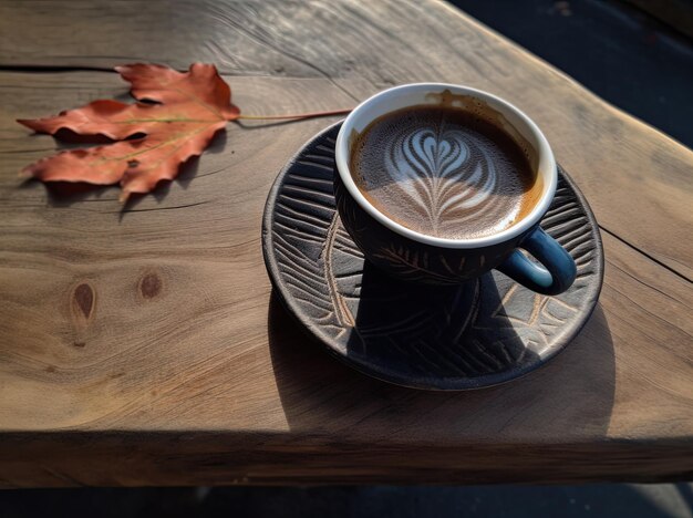 una taza de café con la palabra " latte " en ella.