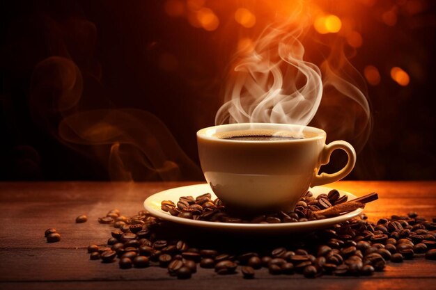 Foto una taza de café con las palabras café en ella