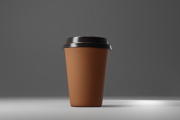 Taza de café de papel 3d render