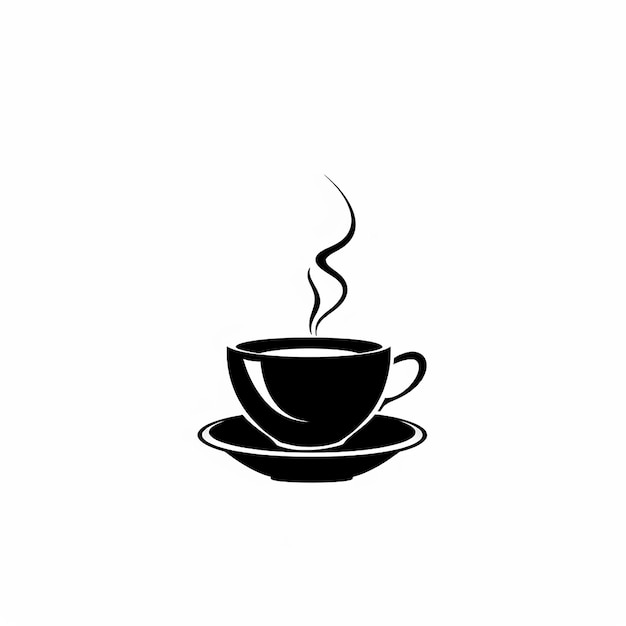 una taza de café en un plato con una imagen de una taza De café en él