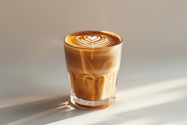 una taza de café con un rayo de luces de la ventana