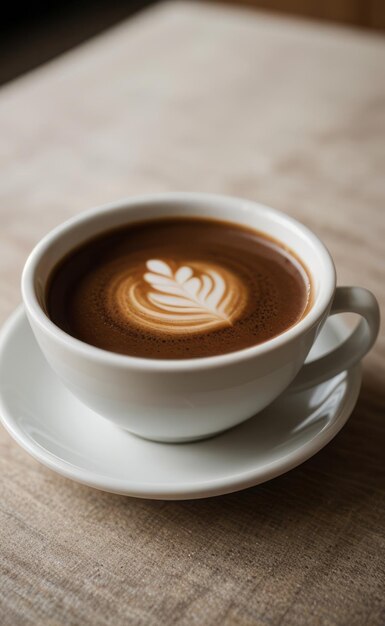 Foto una taza de café con un remolino en la parte superior