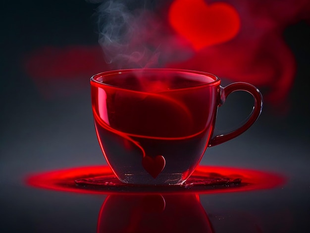 una taza de café un rojo duro abajo humo rojo descarga de imagen gratuita