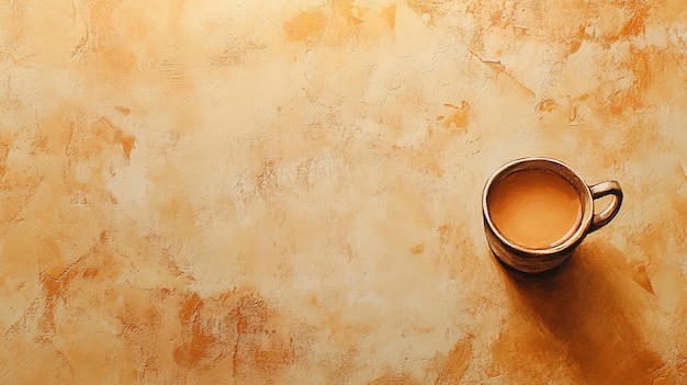 Taza de café rústica con fondo texturizado