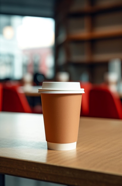 una taza de café sentada en una mesa