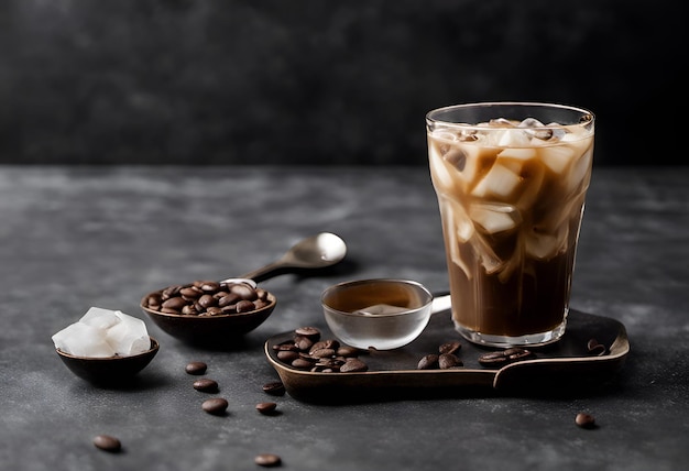 Taza de café en una taza de cristal