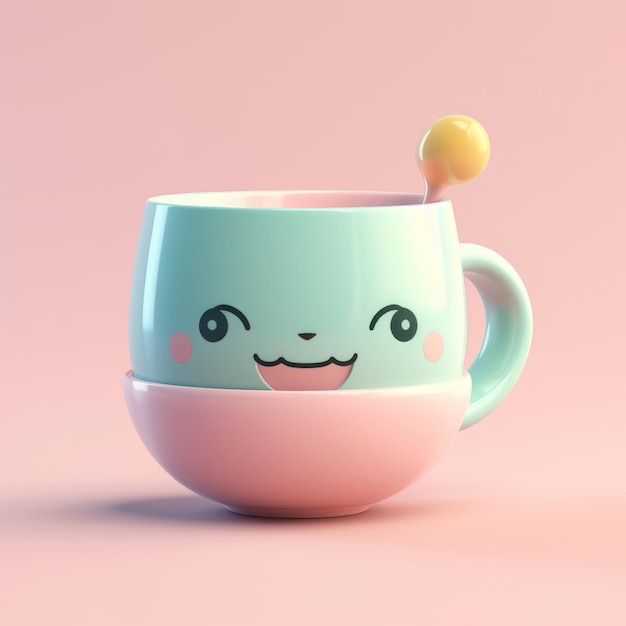 Una taza con cara