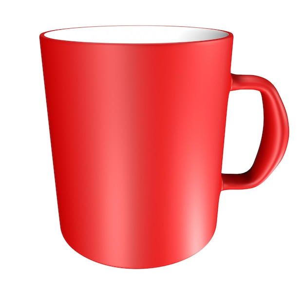 Taza de cerámica aislado rojo