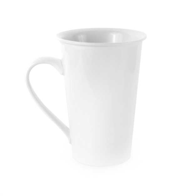 Taza de cerámica en blanco