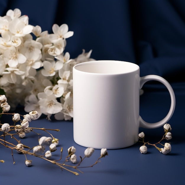 taza de cerámica minimalista blanca simple