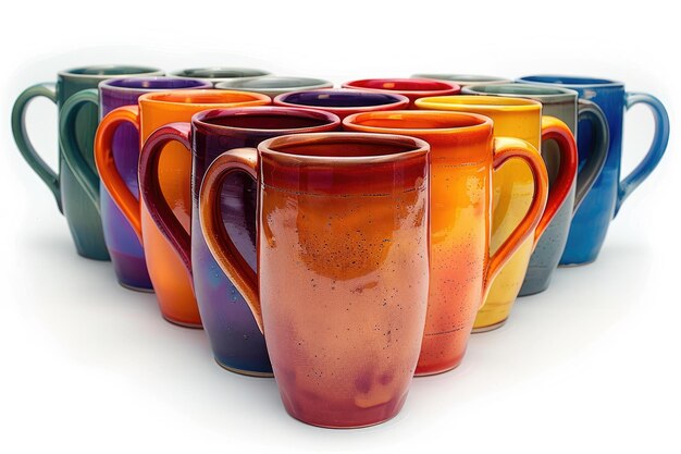 taza de cerámica con patrones coloridos fotografía profesional