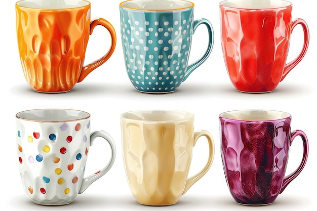 taza de cerámica con patrones coloridos fotografía profesional
