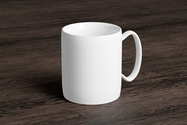 Taza de cerámica sobre madera