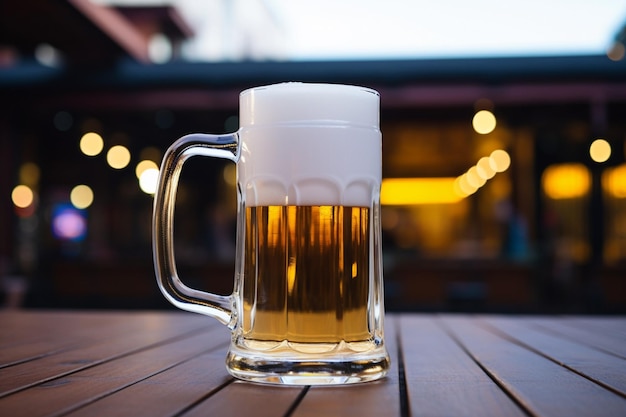 Taza de cerveza en blanco con espacio para el logotipo de la cervecería