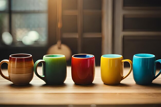 Una taza colorida con la palabra "no"